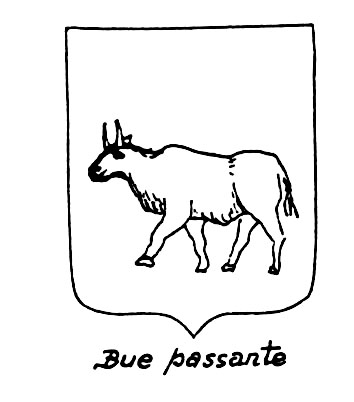 Image of the heraldic term: Bue passante